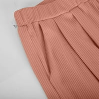 Žene Ljeto Dva ležerna odjeća Lounge Set rebrasti pleteni kalemi Bodycon gornje duge hlače TrackSuits
