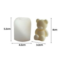 3D Bear Silikonski kalup za svijeće DIY soje sapun aromaterapija Svijeće WA kalup V0D3
