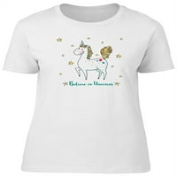 Vjerujte u jednorog slatka doodle majica žena -image by shutterstock, ženske velike