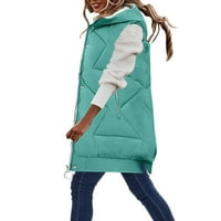 Zimski kaputi za žene plus veličine SOLID s kapuljačom jednokratna dužina pamučna jakna prsluk Slim