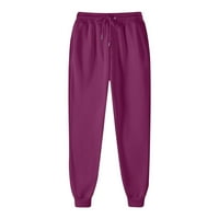 Wavsuf ženske hlače plus veličina čvrstog gumba sa džepovima Visoke vruće ružičaste hlače veličine s
