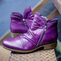 Cathalem casual cipele Ženske retro boje Solid modni patent zatvarač kratke čizme Ženske čizme Žene