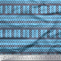 Soimoi plavi pamuk poplin tkanina Aztec Geometrijski tiskani tkaninski dvorište širom