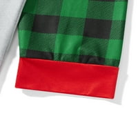 Biekopu božićne pidžame za obiteljski dugih rukava vrhovi za ispis + kaid pantalone postavljene zimskom spavaćom odjećom