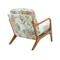 Akcentna stolica, retro Tapacirana fotelja za slobodno vrijeme s uklonjivim jastukom i čvrstim drvenim