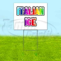 Duge snežne kapice Italijanski znak na ledu, uključuje metalni stup