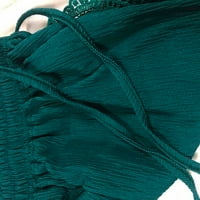 Ženska kratke hlače od čipke s labavim fit scallop hem mini vruće hlače elastična struka navodnicu Ljeto casual joga lounge kratke hlače zelena xxl