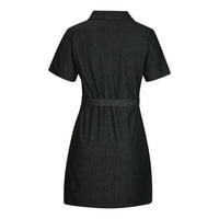 Floleo ženska haljina za uklanjanje haljina ljeto ljetna modna čipka u obliku struka s kratkim rukavima