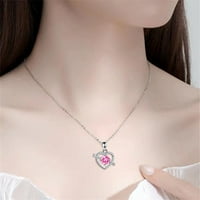 Ogrlice Ženske poklon Privjesak Srce Lanac klavikula Ljubavno oblikovano ogrlica Poklon za žene na Valentinovo