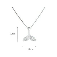 Jiaroswwei Fishtail Privjesak Elektroplatiranje izdržljivog lanca Srebrne povezane ogrlice za izlasci