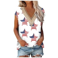 4. srpnja Košulje Žene plus veličine Tunika Tank USA zastava Grafički 4 juli Majica Patriotska majica
