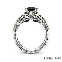 Umitay Fashion Women Bayper Prstenovi Crni dragulj Jewelry Vjenčani prstenovi veličine 6-10