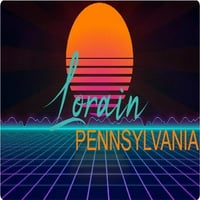 Lorain Pennsylvania Vinil Decal Stiker Retro Neon Dizajn