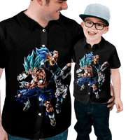 Havajska majica za muškarce Dugme Down kratki rukav casual zmaj kuglica Goku Ispisano Redovno fit dijete
