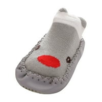 Dječje cipele Veličina za mjesečne čarape za šetnju prve klizne crtane dječake podne podloge podnimke sive