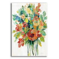 Epic Art 'Zemljane boje Bouquet I White' Silvia Vassileva, akril staklena zida Art, 12 x16