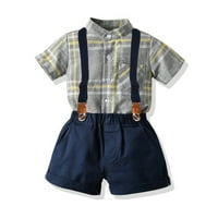 ESHO Dječja dječja dječaka Majica + Skraćene kratke hlače Outfit Set Baby Ljetna odjeća 2-7T