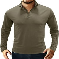 Nizin Men Casual Basic Ljetni vrhovi Muški atletski bluza Slajnik ovratnik golf patentni patentni majica