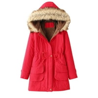 Charella Womens topli dugi kaputijski kaput jakna tanka zimska parkas odjeća na vrhovima sa džepovima