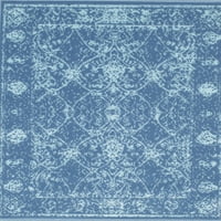 Ahgly Company Zatvoreni trg Savremeni traper plavi Perzijski prostirke, 3 'kvadrat