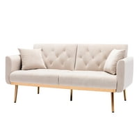 BornMio coolmore baršun sofa naglasak kauč .Loveseat kauč sa metalnim stopalima ruže i