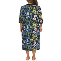 Capreze rukav ogrtač za kupanje cvjetni print za žene lagana pidžama lounge V izrez Nighthowns sa džepovima