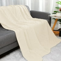 PiccoCasa pamučna pletena lagana djeca bacaju pokrivač za kauč ili krevet bež