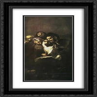 Francisco Goya matted crnarna ukrašena uokvirena umjetnost ispis 'muškarci čitati'