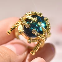 Morska zvijezda Fau Topaz Inlaid Party Prsten prsten za prste vjenčani mladenka nakit poklon bakar fau