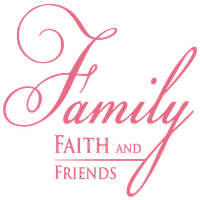 Porodična vjera i prijatelji Vinil naljepnica za naljepnicu - mala - ledena plava