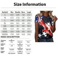 Sksloeg ženska bluza Američka zastava tiskane majice kratkih rukava Dressy Patriotski bluze Ležerne