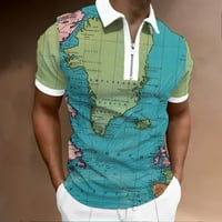 Muška košulja Golf Majica Retro Color Contrast na otvorenom ulični kratki rukavi Dugme-Down Odjeća za ispis Odjeća modni dizajner Ležerne prilike, zelena, XXXL