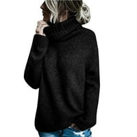 Žene jesenski zimski vrhovi solidne boje dugih rukava duks dugih rukava Turtleneck pletenje pulover