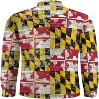 Muška košulja zida za zastavu Maryland država dugačak rukav niz majice za bluze