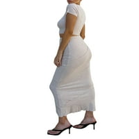 Ženska pletena duga suknja velika elastirana ciganska suknja s punim dužinom Fishtail suknje Tube haljina