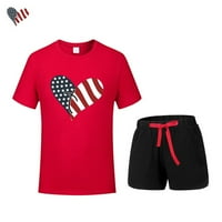 Dječji dječaci Dječji dječaci 4. srpnja Dan neovisnosti kratkog rukava Ispisuje majica TOWS Shorts Outfits