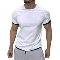 Muške majice Sportska bojaBlock Udobna udarna košulja za okrugli vrat bijeli XXL