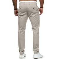 Khaki teretni pantalone za muškarce Muška moda casual srednje struk tanka pant Soli džep pune dužine