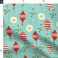 Pamuk Saten Stolcloth, 70 Trg - ukrasi Božićni dekor za odmor Retro boja Vintage Midcentury Print Custom