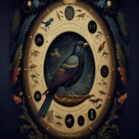 Astro aviar - Astrologija Ptica platnena zidna umjetnost