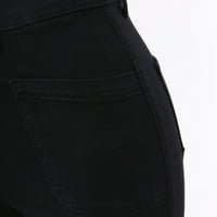 Dame Jeans Plus Veličina ravnih džepova Fit žensku odjeću stilski simpatična casual jednostavna traperica