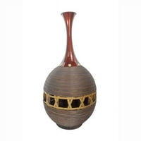 Heather Ann kreacije w. Clayton spun bambuo vaza s ukrasnim pojasom, crvenom bojom
