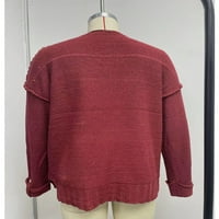 COGILD Ženska pulover u boji V Pleteni džemper Ženski gumb do ležerne slobodne džempere