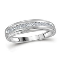 Mia Diamonds 10kt Bijela zlata Muška princeza Dijamant Jednodnevni vjenčani prsten CTTW