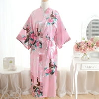 Ženski kimono kratki haljivi mekana spavaća pločica lagana za vjenčanja dame za žene ružičaste boje