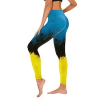Capri gamaše za žene plus veličine modne tiskane dizanje fitness sportska gležnjana dužina nogu plava l