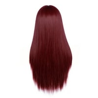 Modna dama dugačka ravna kosa vina crvena mehanizam perike ruže mreža