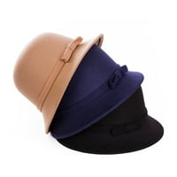 Sretan datum žene čvrste boje zimske šešire žene kloche kukavice sa bowknot-om