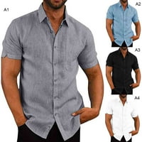 BtoBackyard muški majica s kratkim rukavima majica s majicom ljetna slobodno vrijeme lapeli prozračni