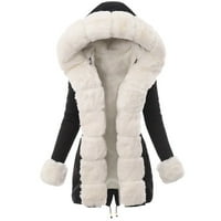 Francuska Dimple Fashion Women zimski vrat kapuljač s toplim kaputom dolje jakna vjetrovska kaput crna